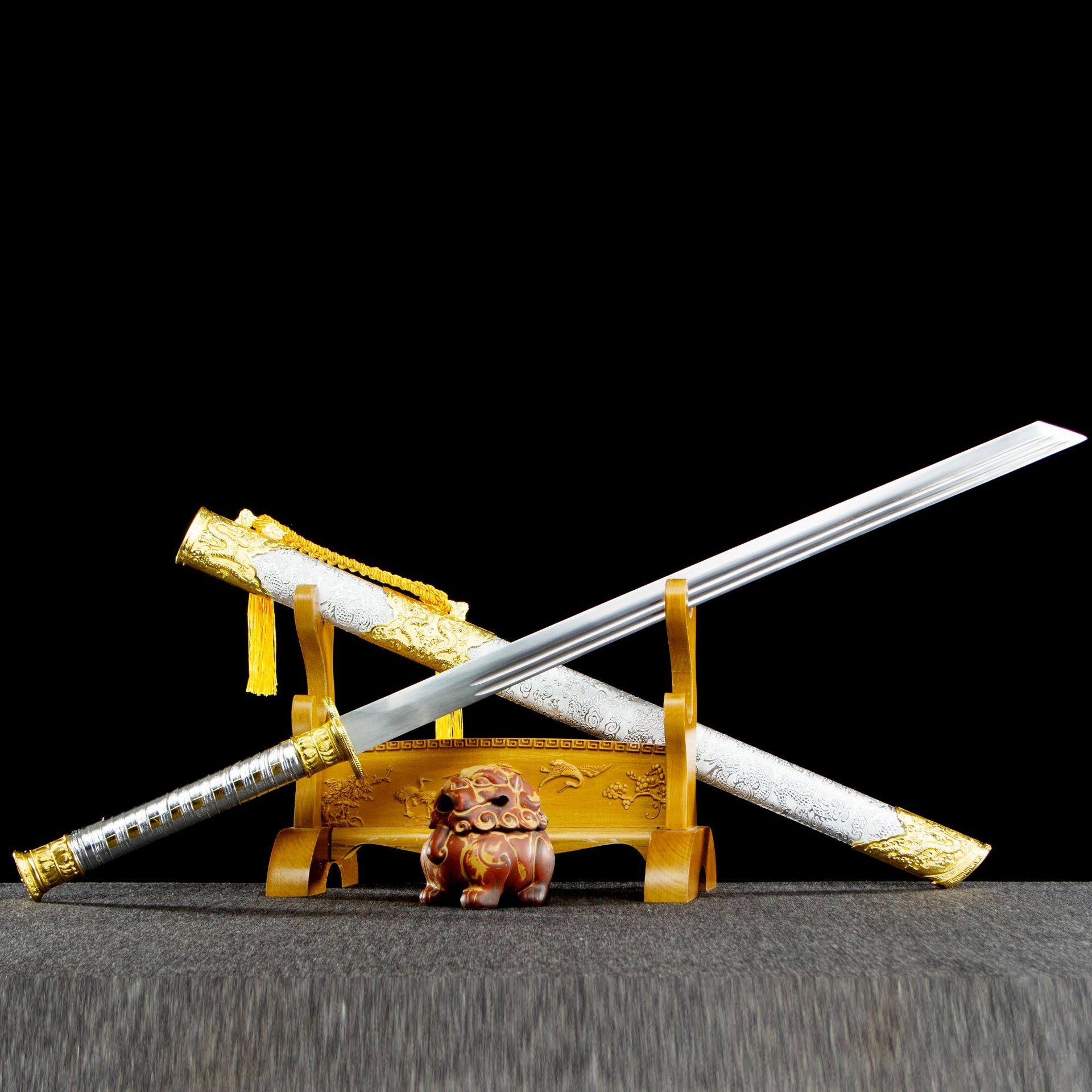 龙泉市刀剑高锰钢一体唐横刀锦衣卫佩刀绣春刀黑金古刀收藏未开刃,特色手工艺,剑袋,淘宝优惠券,粉丝福利购,淘宝优惠卷