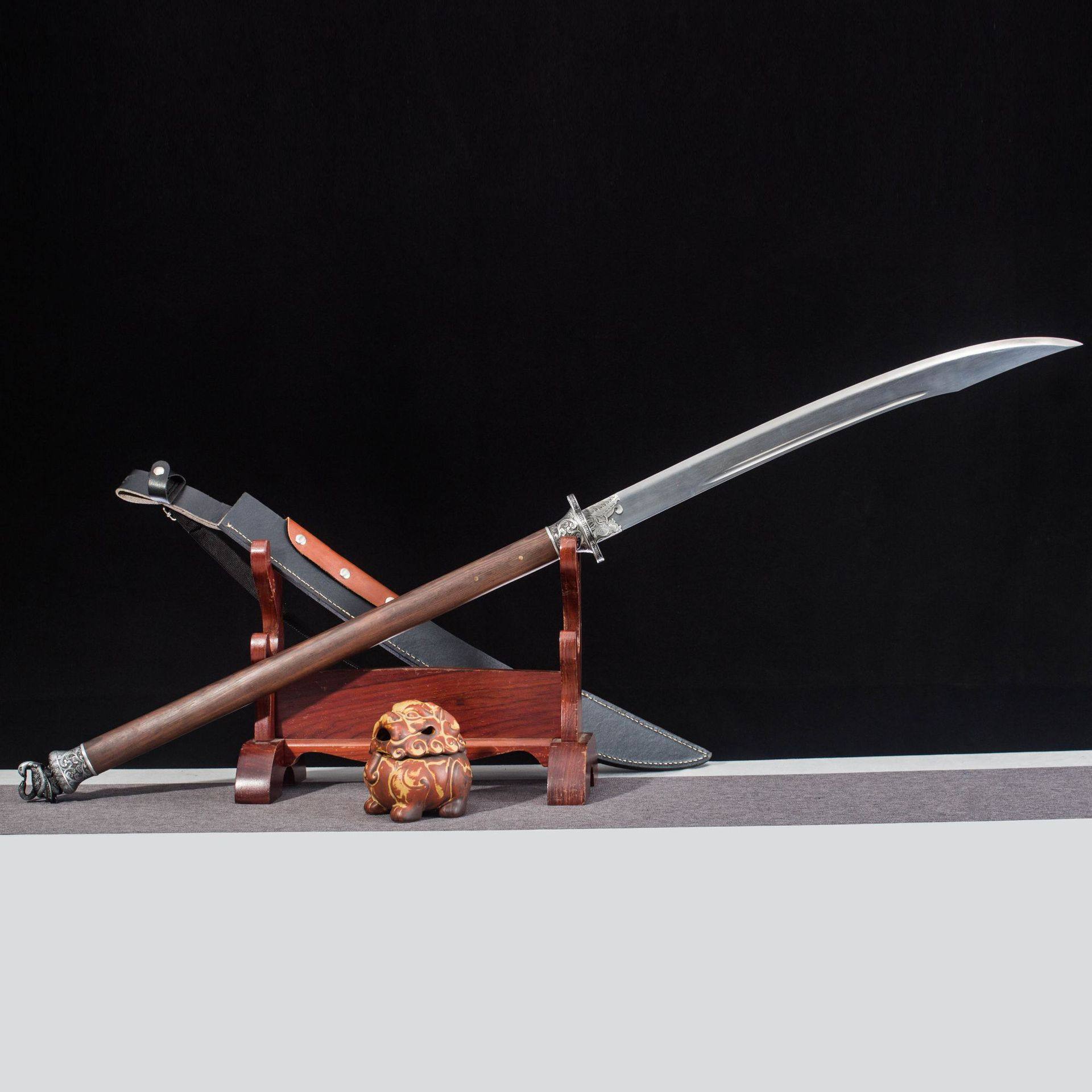 龙泉市刀剑高锰钢双手加长牛尾战刀防晒朴刀冷兵器陌刀收藏未开刃,特色手工艺,剑袋,淘宝优惠券,粉丝福利购,淘宝优惠卷