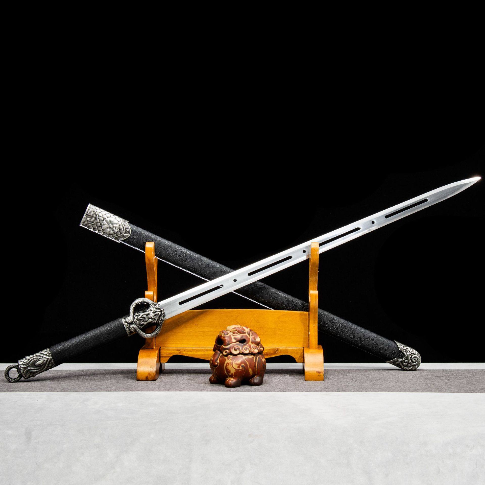 龙泉市刀剑高锰钢一体镂空龙王剑影视唐清剑防身宝剑冷兵器未开刃,特色手工艺,剑袋,淘宝优惠券,粉丝福利购,淘宝优惠卷