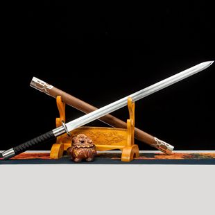 龙泉市刀剑高锰钢一体短刀双手唐剑素装影视清剑六面硬宝剑未开刃