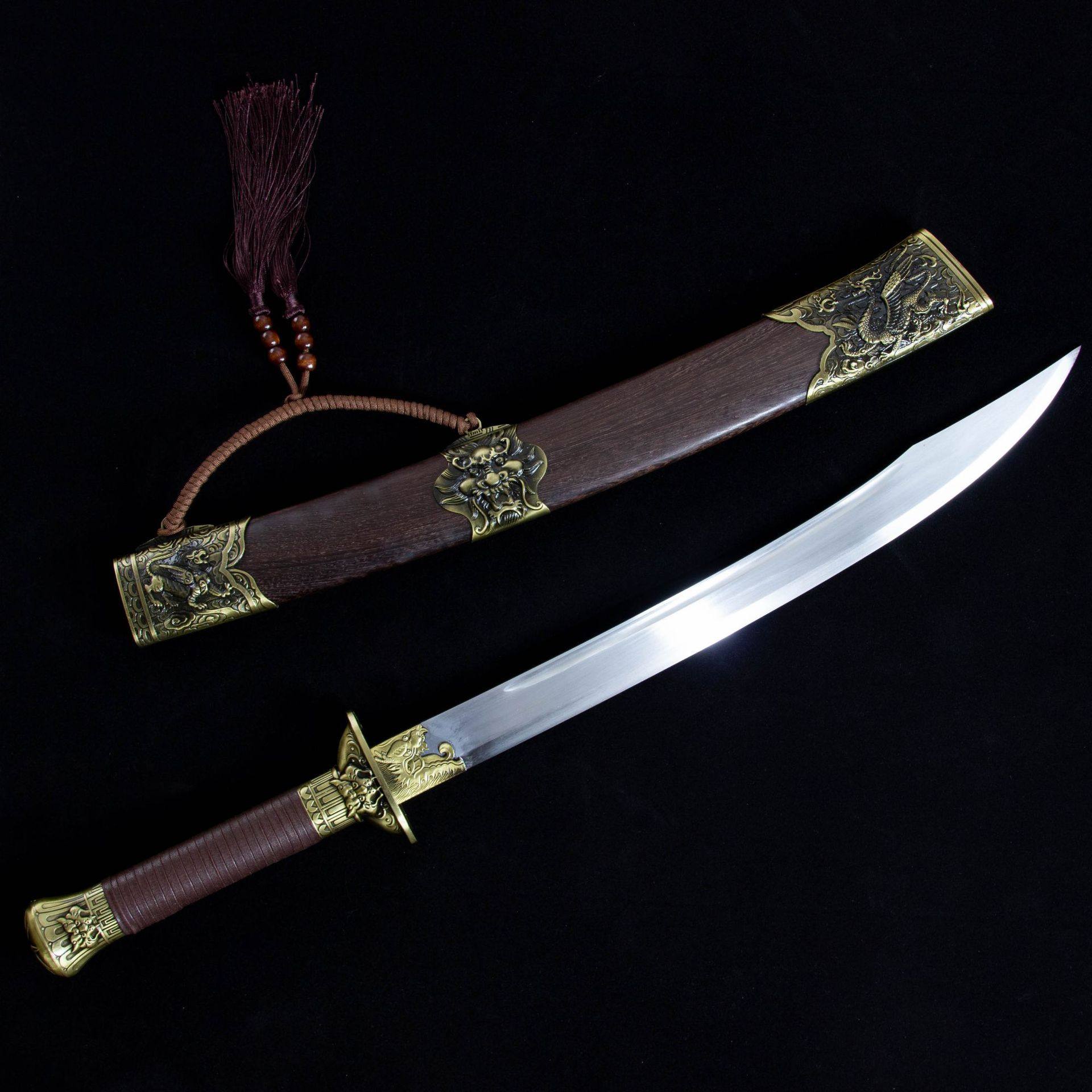 龙泉市刀剑高锰钢龙虎牛尾宝刀防身冷兵器清腰刀硬宝剑收藏未开刃,特色手工艺,剑袋,淘宝优惠券,粉丝福利购,淘宝优惠卷