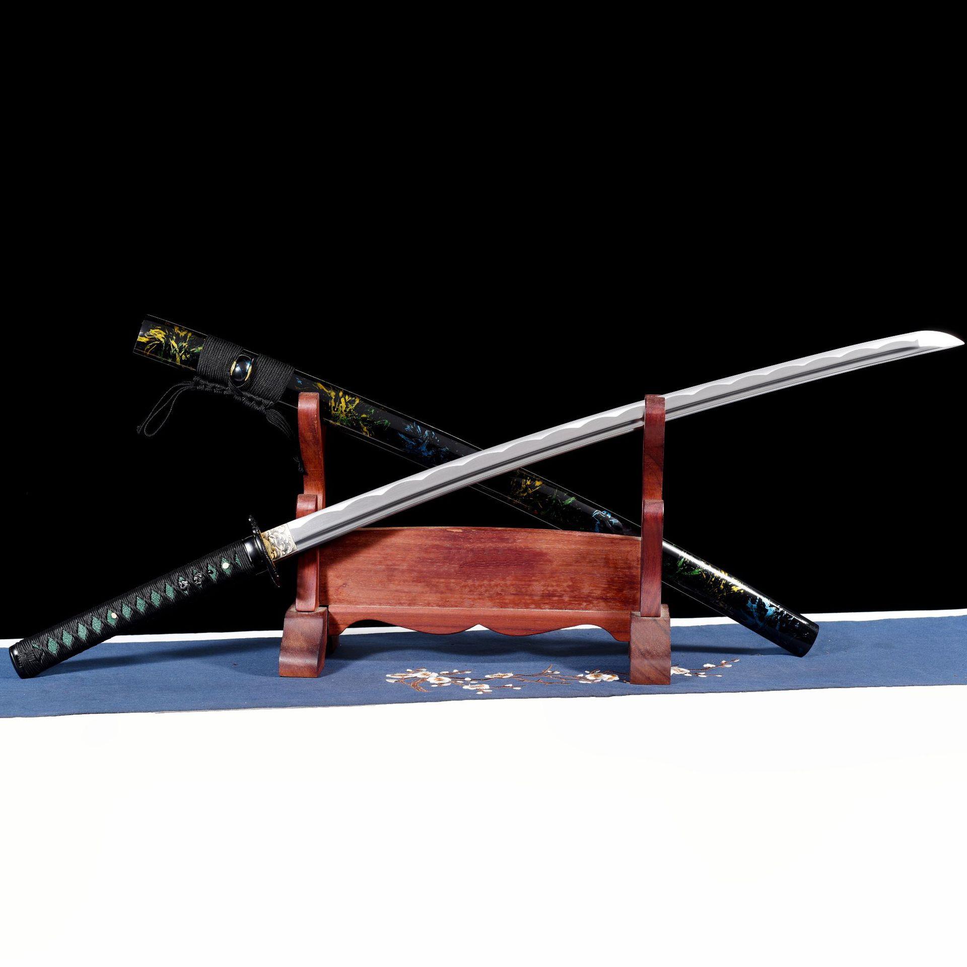龙泉市刀剑1045中碳钢日式打刀防身冷兵器Katana短刀硬宝剑未开刃