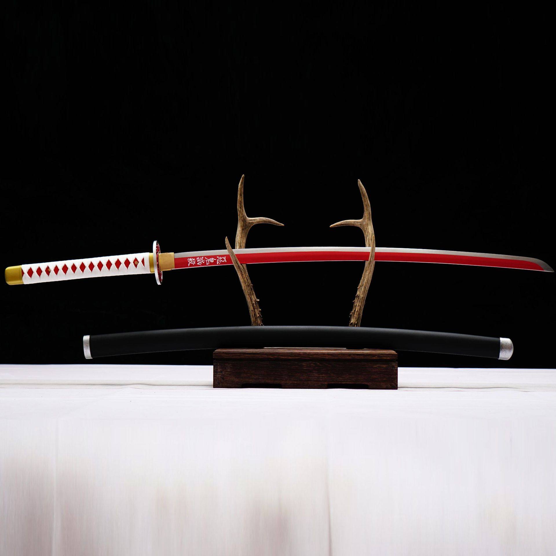 龙泉市刀剑手工锻打鬼灭之刃粟花落碳钢Katana硬宝剑指挥刀未开刃,特色手工艺,剑袋,淘宝优惠券,粉丝福利购,淘宝优惠卷