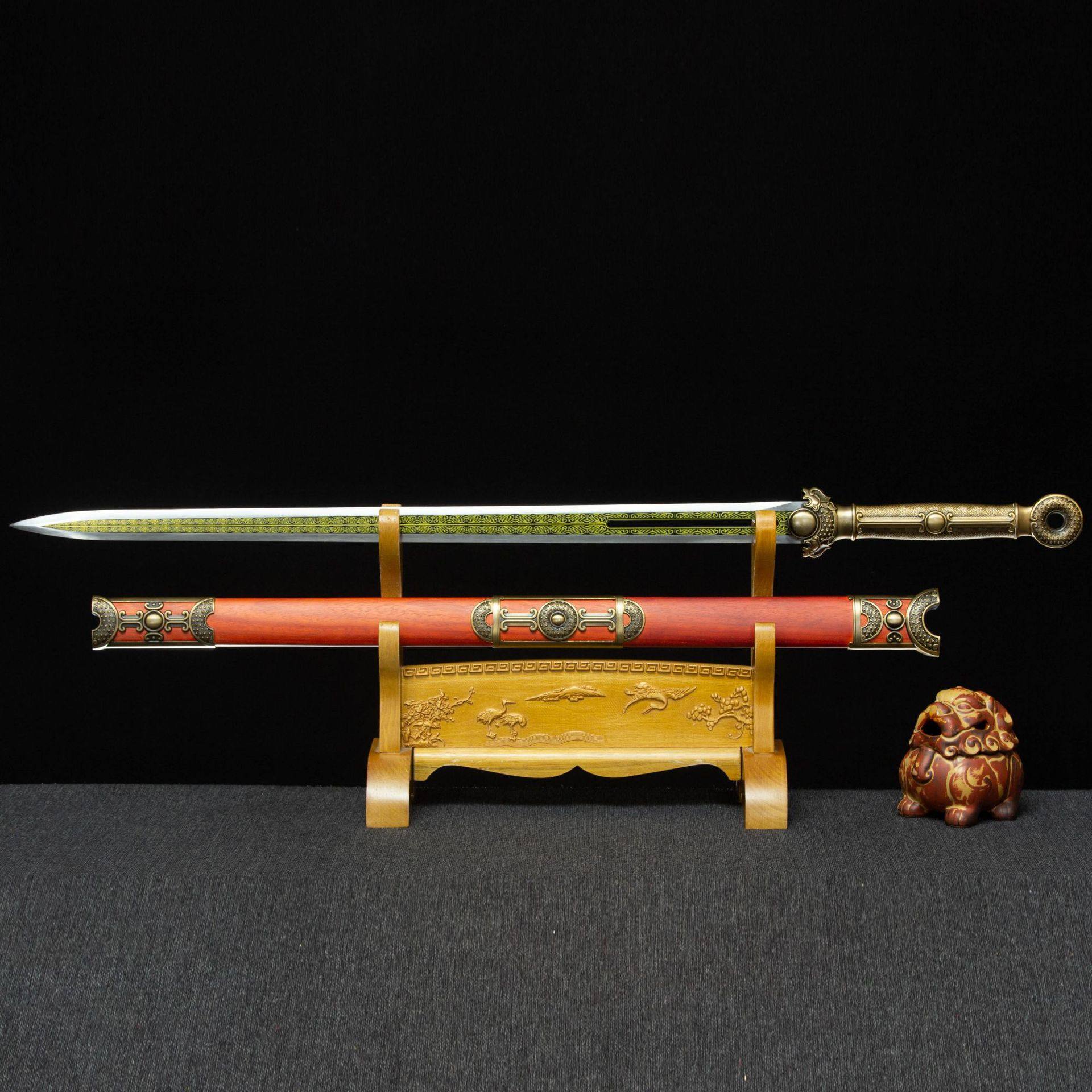 龙泉市刀剑手工锻打高锰钢秦汉剑春秋剑影视硬宝剑冷兵器未开刃,特色手工艺,剑袋,淘宝优惠券,粉丝福利购,淘宝优惠卷