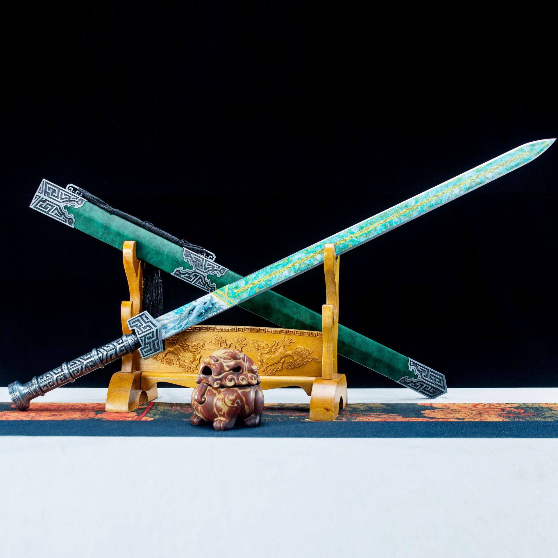 龙泉市刀剑高锰钢一体秦王春秋汉剑一体影视宝剑防身工艺品未开刃,特色手工艺,剑袋,淘宝优惠券,粉丝福利购,淘宝优惠卷