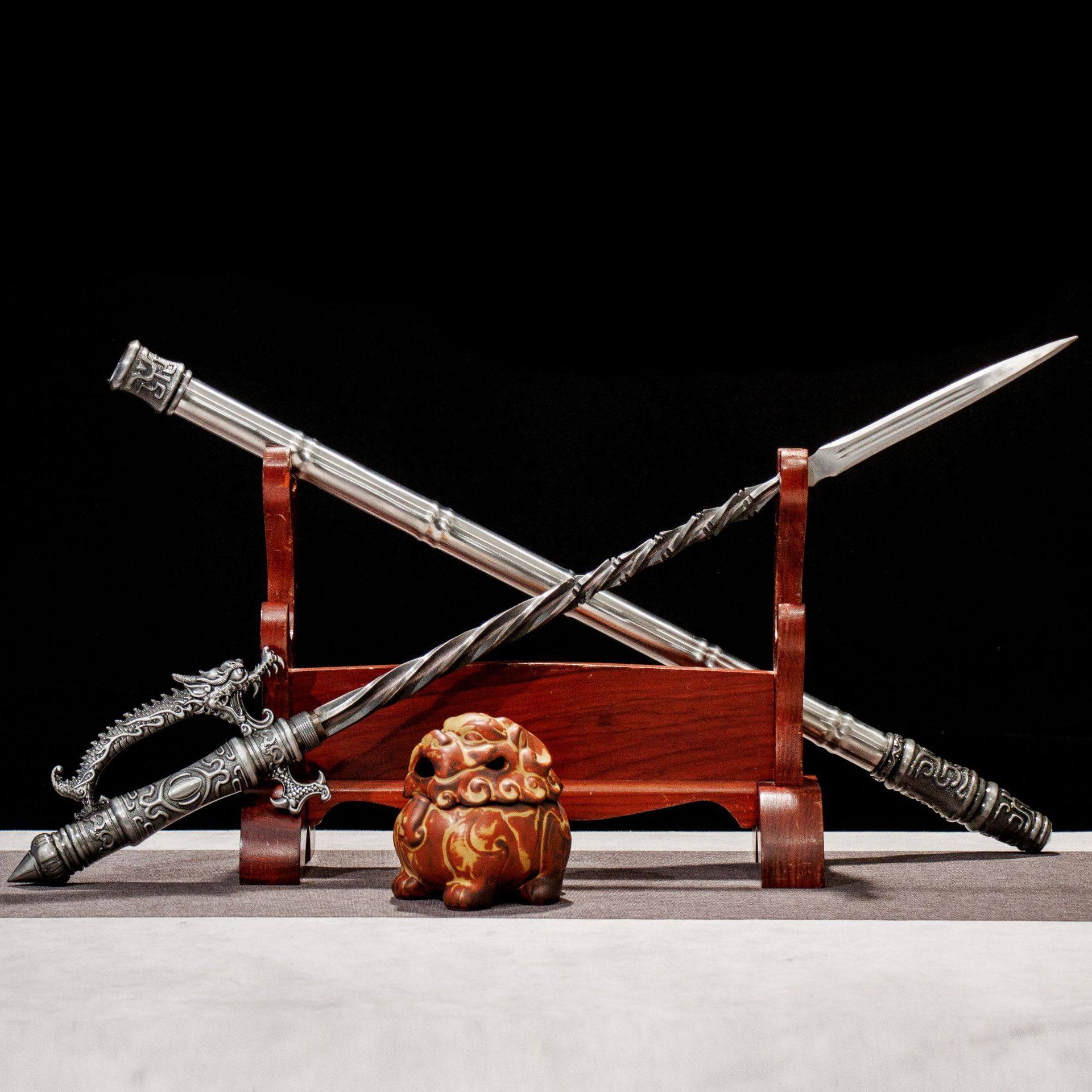 龙泉市刀剑高锰钢一体破军锏影视十八般兵器防身冷兵器宝剑未开刃,特色手工艺,剑袋,淘宝优惠券,粉丝福利购,淘宝优惠卷