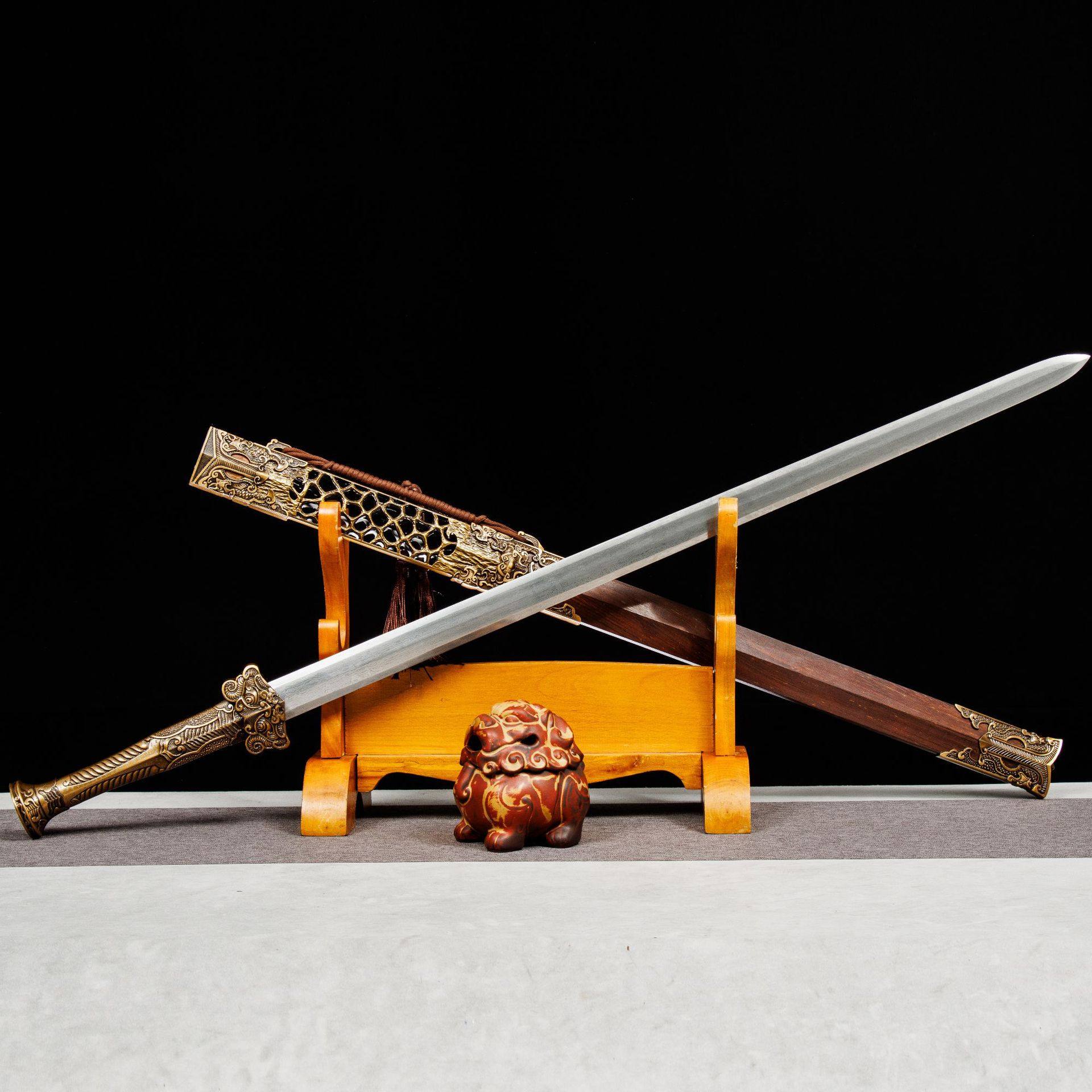 龙泉市刀剑一体八面花纹钢春秋汉剑秦王佩剑防身宝剑冷兵器未开刃,特色手工艺,剑袋,淘宝优惠券,粉丝福利购,淘宝优惠卷