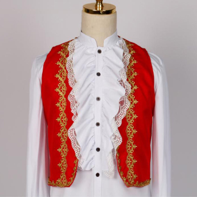 欧美中世纪复古男士舞台表演服装马甲 v领单排扣外搭装饰外套背心