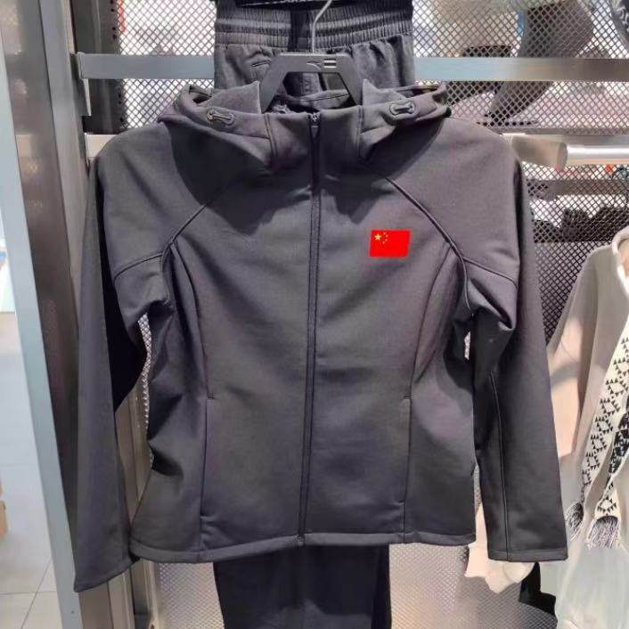 安踏连帽运动梭织开衫上衣外套