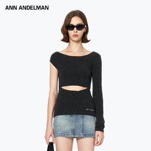 针织衫 ANN T恤女不规则小众设计感单肩长袖 长袖 ANDELMAN官方直营