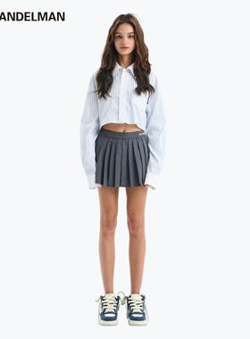【痞幼同款】ANN ANDELMAN官方直营高腰半身裙A字 迷你百褶裙短裙