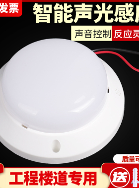 LED声控灯过道声控灯头走廊楼道物业人体感应智能一体灯泡吸顶灯