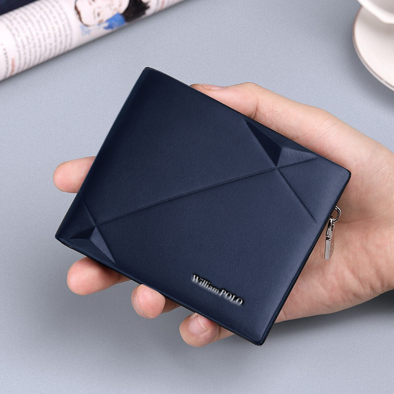 英皇保罗真皮男时尚钱包短款立体