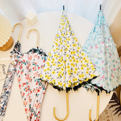 日系唯美复古铃兰花朵两用晴雨伞小清新超轻防紫外线防晒长柄伞女