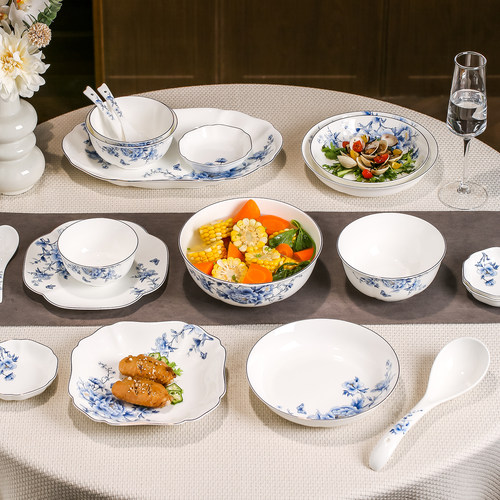 中国风青花瓷优质骨瓷餐具