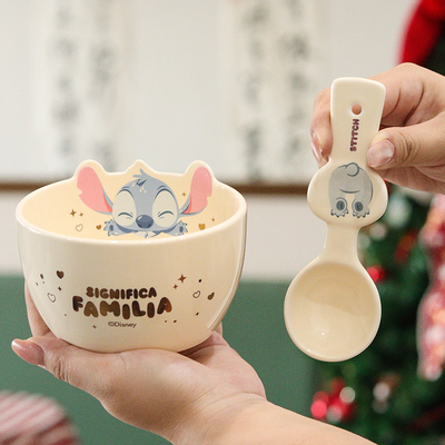 史迪奇可爱卡通高颜值碗盘勺