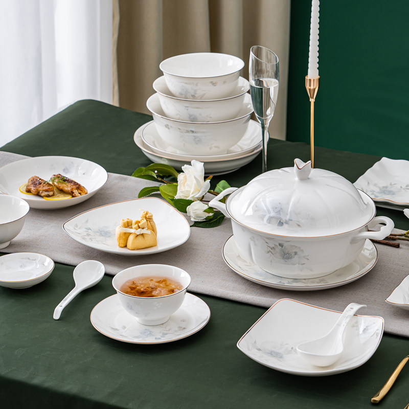 雅诚德高白瓷素雅餐具