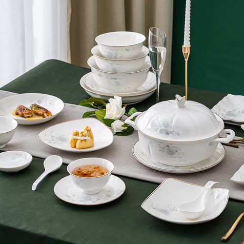 雅诚德高白瓷素雅餐具