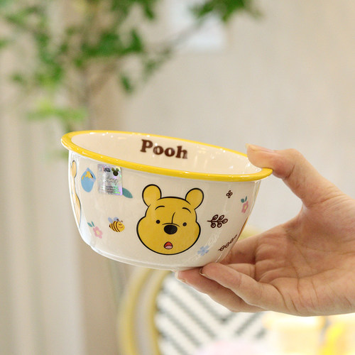 维尼熊奶黄色陶瓷餐具