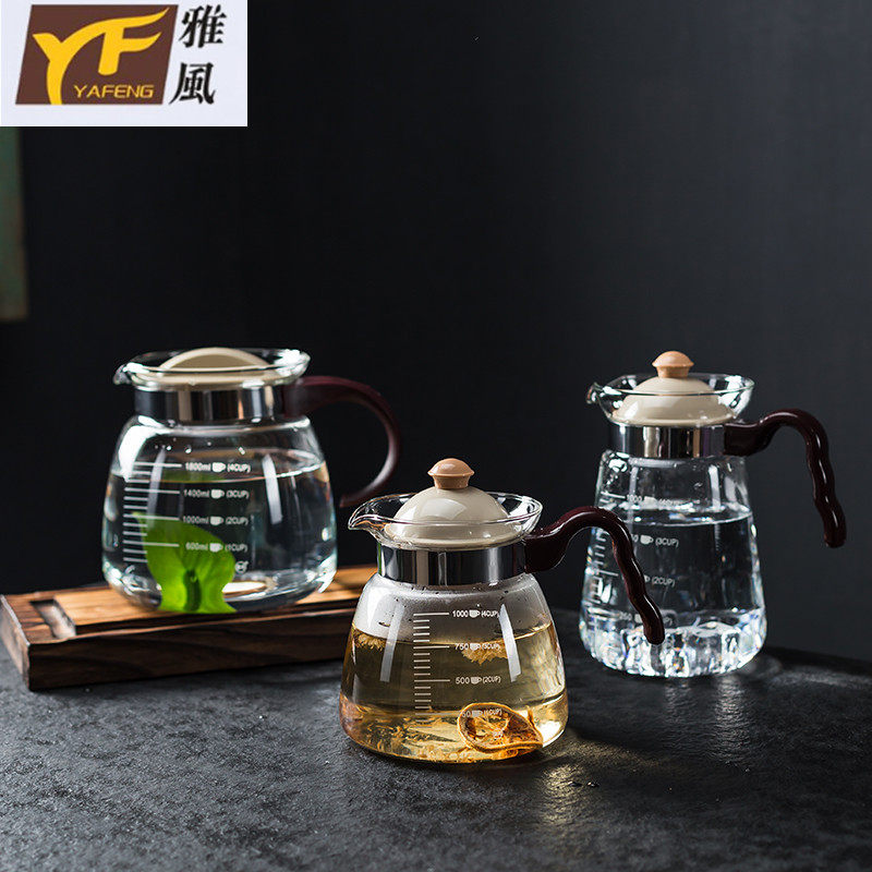 正品雅风玻璃直火壶 花茶壶茶具耐高温烧水壶煮茶壶饭店KTV适用
