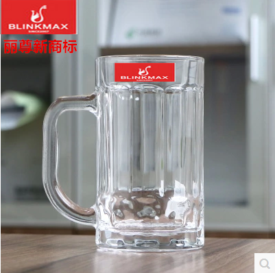 丽尊加厚玻璃把杯啤酒杯饮料手柄扎杯精品礼品杯KTV茶楼专用