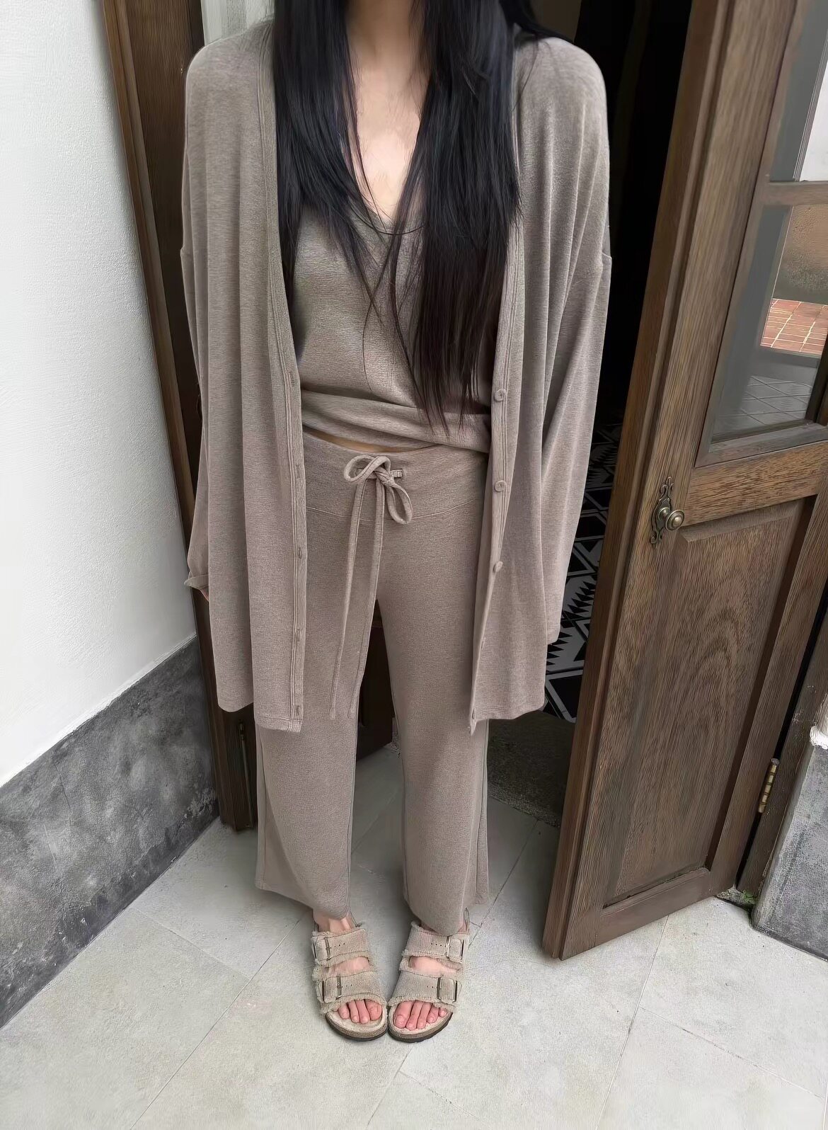 南油高货简约纯色三件套女