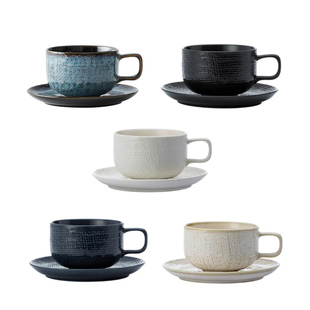 德化仓库酒店餐具咖啡杯麻布纹米饭碗汤盘无毒无铅无镉无动物骨粉