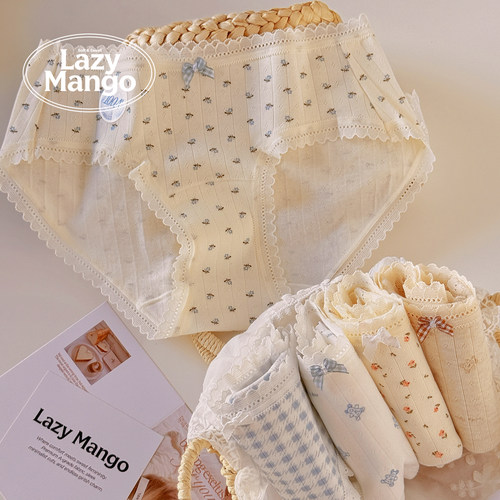 蕾丝甜美10A级抗菌纯棉少女内裤