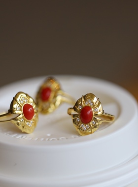 原创设计有机宝石戒指女款复古民族风个性简约百搭饰品