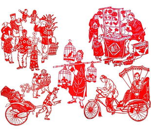 镂空不干胶老北京剪纸墙贴玻璃贴纸东北满族老北京贴纸饭店剪纸