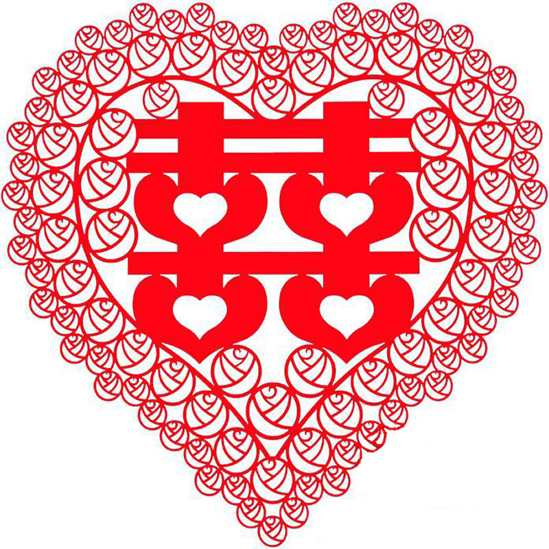 大号镂空不干胶喜字剪纸窗花心形玻璃贴纸龙凤鸳鸯喜鹊鲤鱼婚庆喜