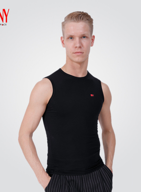 NY纳艺舞蹈服男士背心练功服摩登舞服上衣休闲无袖圆领T恤17302SP