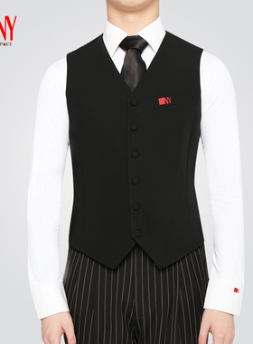 NY纳艺摩登舞马甲男式舞服标准舞表演服男士舞蹈服上衣男23115MJ