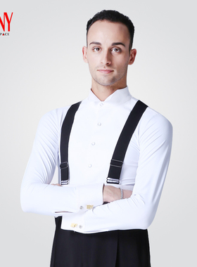 NY纳艺国标舞摩登舞男士练习比赛衬衫连体上衣拉丁舞舞蹈服16630C