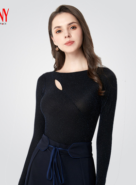 NY纳艺摩登舞服上衣女士长袖镂空T恤拉丁舞练功服女舞蹈服92702S