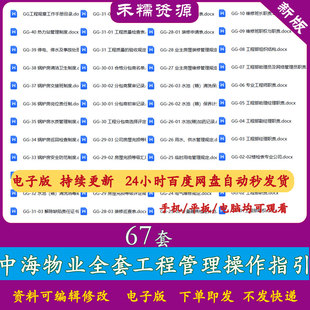 中海物业工程管理资料工程部岗位职责组织架构物业工程部管理制度