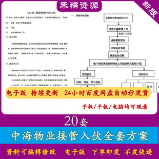 中海物业接管入伙方案楼宇接管入伙方案电气排水建筑房屋验收记录
