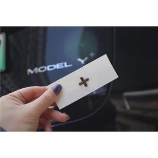适用Model3+加号黑色车标英文字母车贴后尾门Model Y标志