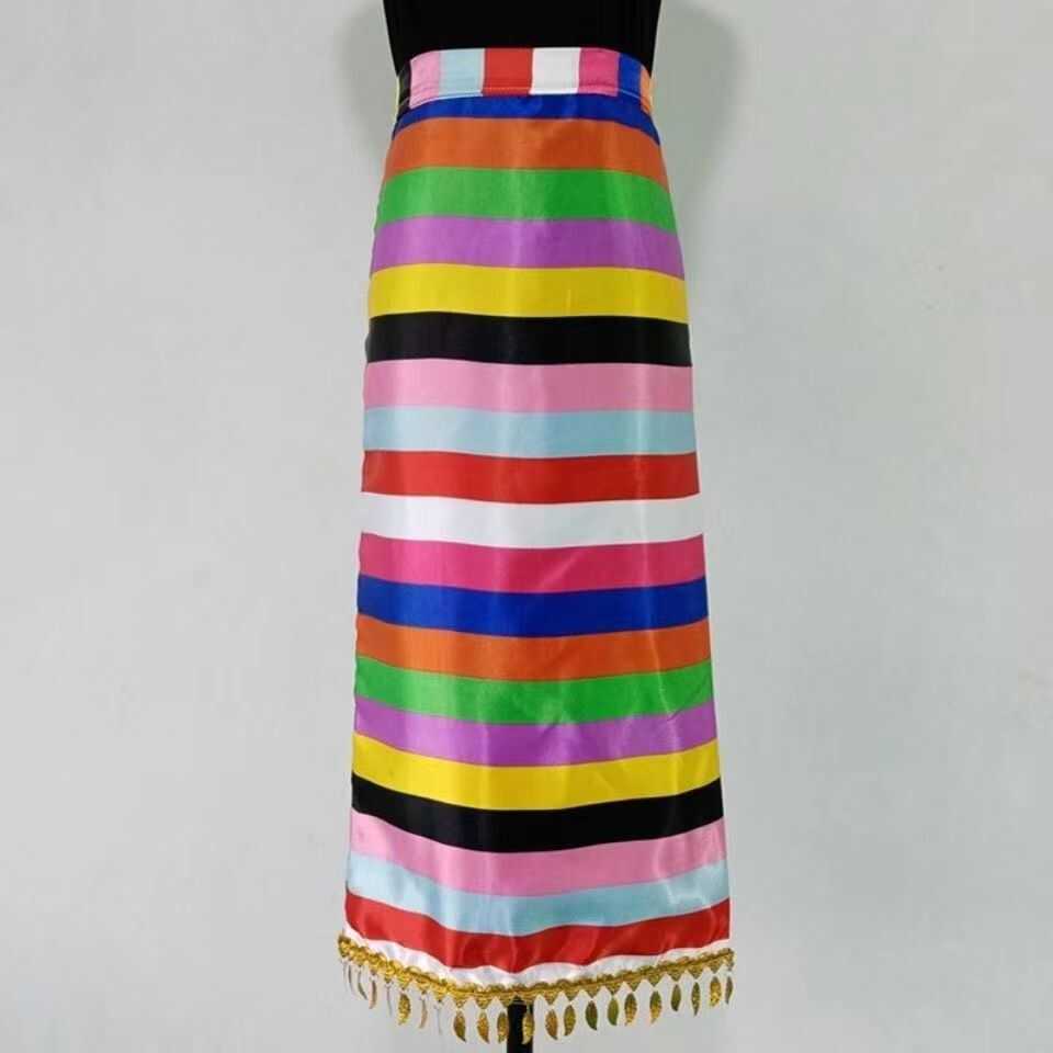 新款民族风广场舞包臀大摆裙子