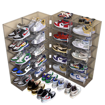 aj亚克力全透明鞋盒磁吸