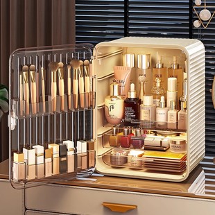 化妆品收纳盒桌面高级感透明防尘抽屉式梳妆台护肤品置物架化妆盒