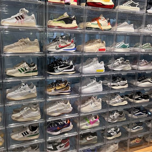 aj鞋盒收纳盒透明球鞋双磁吸