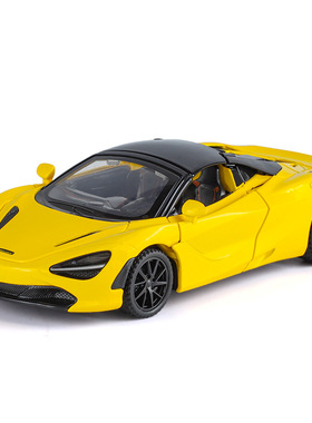 2025年新款男孩玩具小汽车合金车模黄橙色迈凯伦敞篷跑车玩具超跑