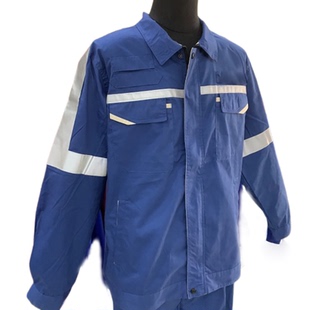 港口夏季新款蓝色工作服岚山港黄金海岸机械厂男女薄款长袖工装