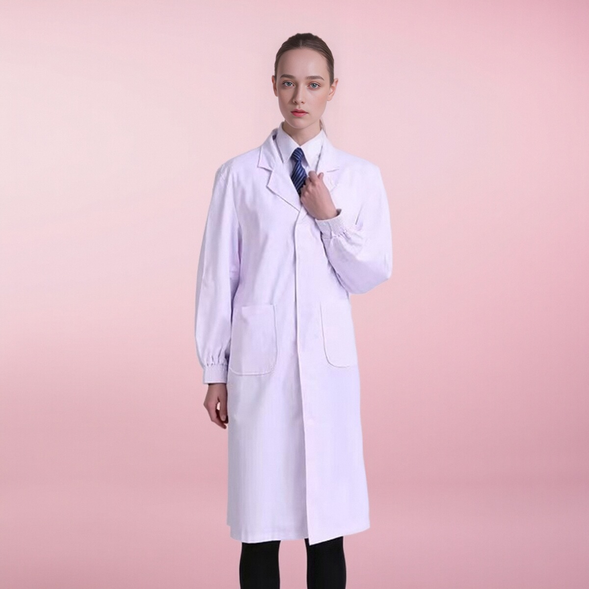 魔术贴白大褂实验室粘扣工作服食品厂男女长袖无口袋卫生服参观服