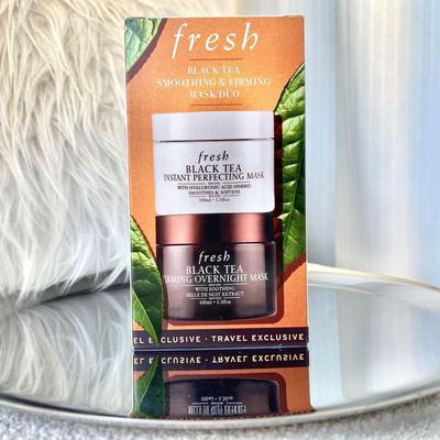 法国Fresh馥蕾诗红茶黑白罐面膜套装保湿修护抗老涂抹式套盒