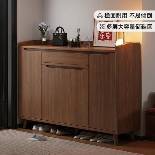 实木芯鞋柜家用门口入户门2026新款高级感玄关收纳柜一体靠墙鞋架