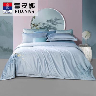 富安娜60支长绒棉四件套纯棉套件