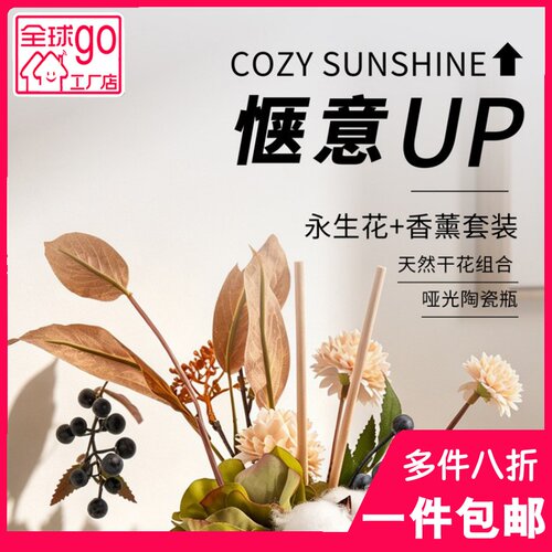 莫兰迪陶瓷瓶无火香薰摆件