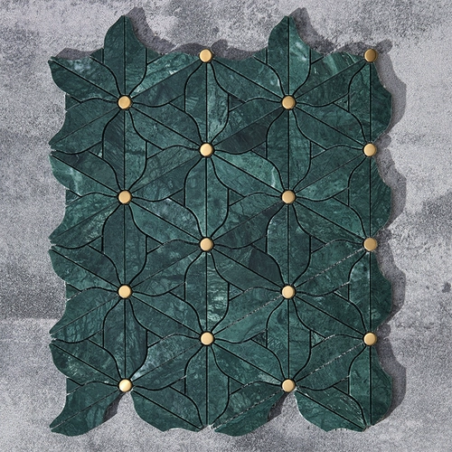 Чернила зеленая вода Мраморная каменная мозаичная туалетная декоративная земля не сокрушительный кухонный бар фоновая стена